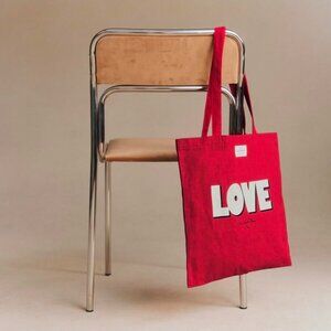 Sezane Love Tote Bag, Red NEW